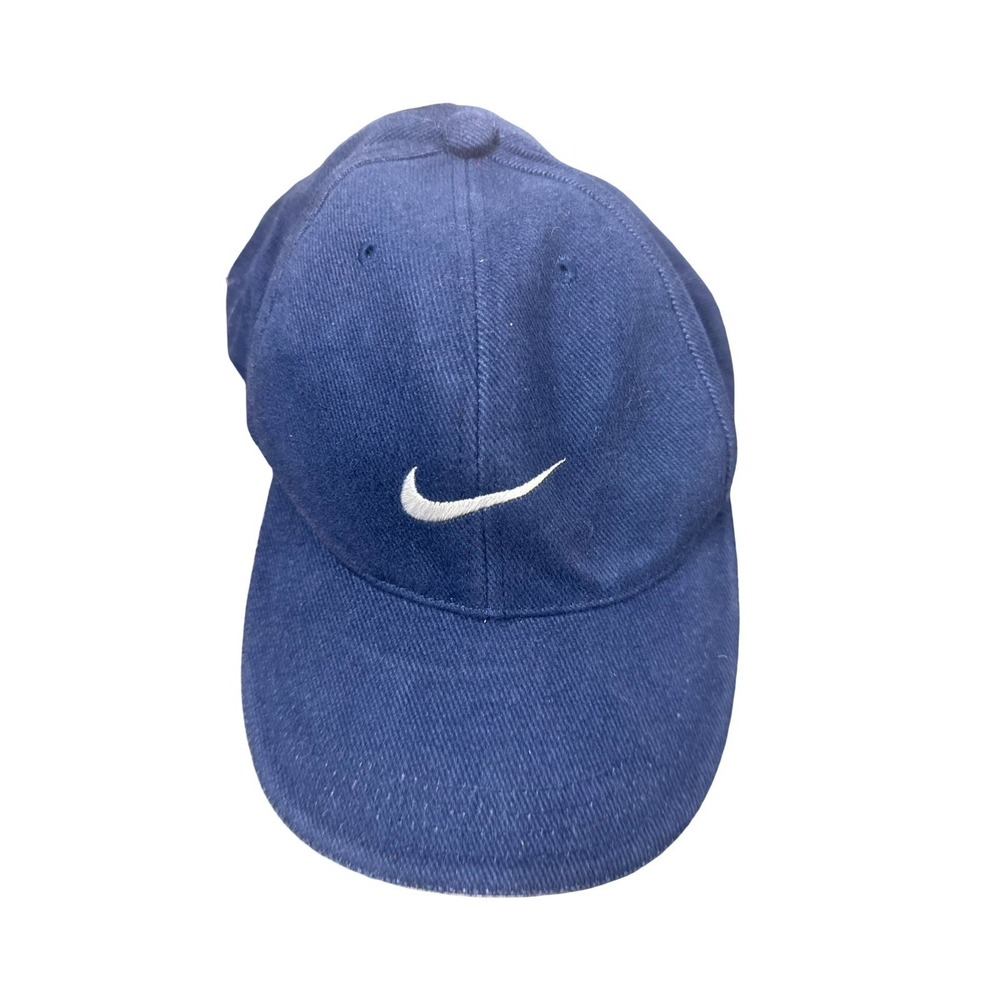 Vintage Nike Hat Mens Snapback Cap Blue Swoosh Cotton Baseball 90s